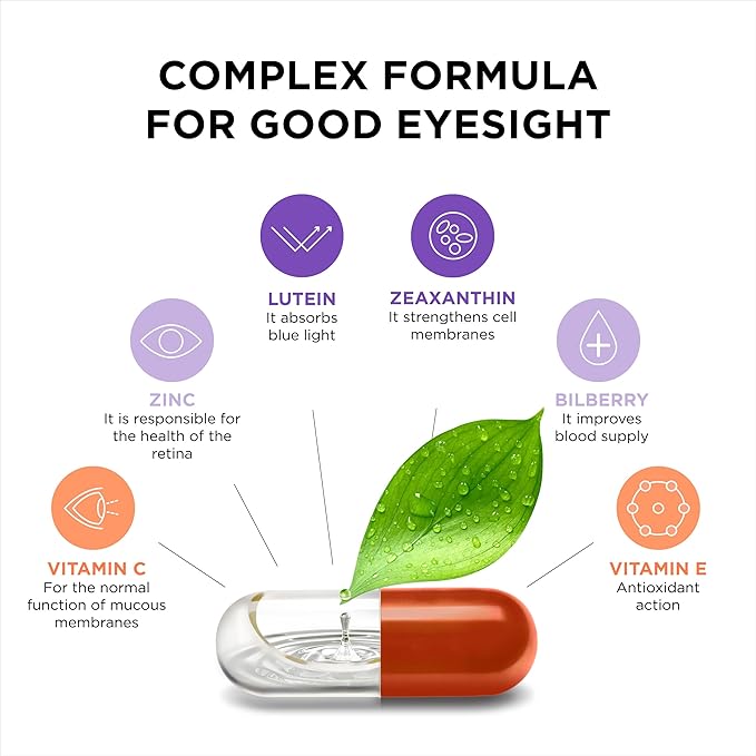 Excellent Vision with 1 Capsule/Day. Concentrated Composition. Multidirectional Action. Liquid Formula for Complete Absorption and Faster Effect. Laboratory Tested. (3 Month Supply)