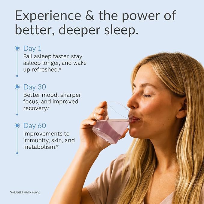 Sleepy Vibes Calm Magnesium Powder Sleep Drink Mix - Melatonin Free Natural Sleep Aid with L-Theanine Glycine &amp Chamomile - Non Habit Forming Calming Bedtime Supplement - Soothing Citrus 30 Serv