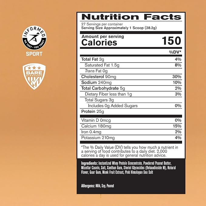 BARE PERFORMANCE NUTRITION BPN Whey Peanut Butter Protein + Creatine 60 Serving Bundle