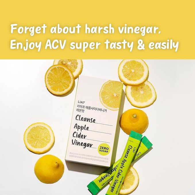 LIAF Apple Cider Vinegar | Variety Pack 3 Flavors Apple Lychee Lemon | 30 Individual Packets