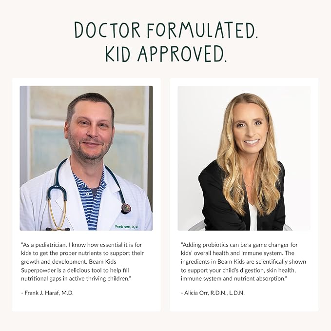 Beam Kids Multivitamin Powder – Kids Vitamins with Greens Probiotic &amp Prebiotic Immune Support for Children &amp Toddlers No Artificial Sweeteners for Picky Eaters 20 Servings Chocolate Fla