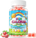 Kids Calcium Citrate Gummies: Organic Chewable Calcium Supplement with Vitamin D3 K2 Magnesium Zinc Vegan Omega Probiotic - Sugar Free High Absorption Gummy for Kids Overall Health (60Count)
