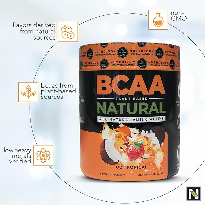 Nutrology TRIPACT Protein Powder 7-in-1 Meal Replacement Shake Superberry (40 Servings) BCAA Natural Plant Based BCAA Powder Orange Coconut Flavor (30 Servings)