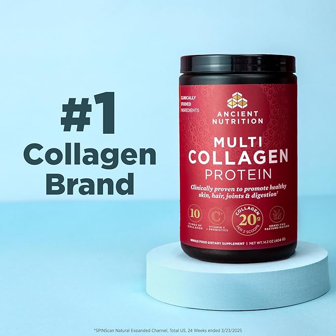 Ancient Nutrition Hydrolyzed Collagen Peptides Powder Cold Brew Multi Collagen Protein for Women and Men 40 Servings Supports Skin and Nails Gut Health 17.5 oz