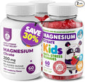 Kids Magnesium 120 count and Magnesium 60 count Gummies Sugar-Free - Calm Magnesium Gummies Supplement for Children Sugar-Free Magnesium Calm Chews for Kids &amp Adults