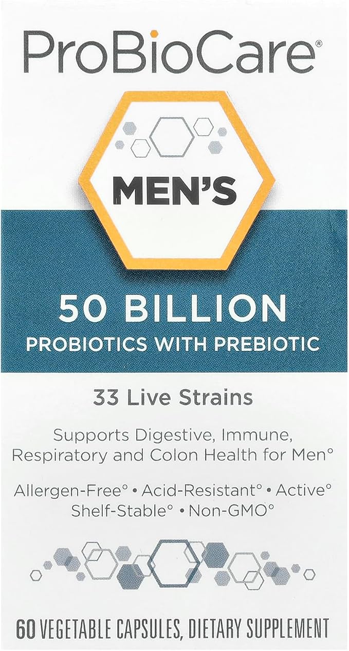 Probiotic for Men - 50 Billion CFUs Supports Digestive Health and Gut Flora Balance Promotes Overall Wellness and Enhances Immune Function (60 Vegetable Capsules)