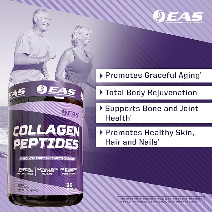 Experimental and Applied Sciences Collagen Peptides Powder | Hydrolyzed Type I &amp III | for Healthy Hair Skin &amp Nails | Bone &amp Joint Health | 20g Collagen Per Serving | 30 Servings (Unfla