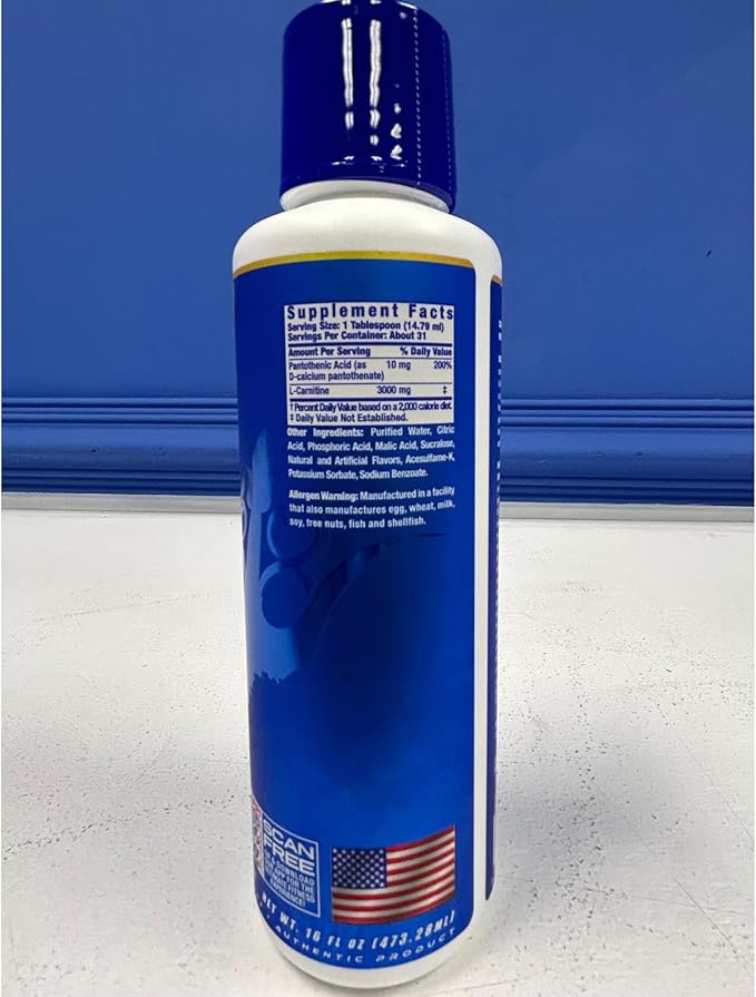 Ronnie Coleman Signature Series L-Carnitine XS 3000 Liquid Amino Acids Metabolism and Lean Muscle Strength Support Stimulant Free Sugar Free Zero Carbs Orange Smash 16 Oz