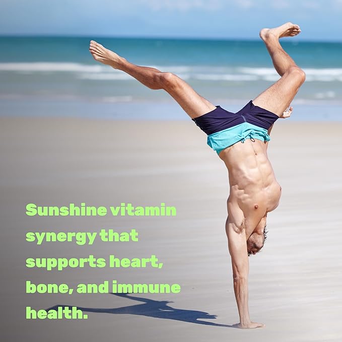 DEAL SUPPLEMENT Vitamin D3 5000 IU + K2 MK7 100mcg Softgels | 2-in-1 Complex with Virgin Coconut Oil | Supports Heart Bone Teeth &amp Immune Health | Easy to Swallow