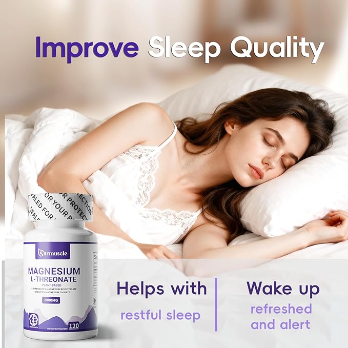 Magnesium L-Threonate Plant-Based by Strmuscle™ Supplement for Insomniacs Sleep Formula 2000mg 60 Day Sleep &amp Brain Support Vegetarian Friendly 01