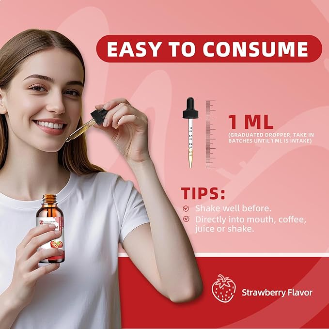 (3 Pack) Magnesium Glycinate Liquid Drops High Absorption Magnesium Liquid with Bromelain Vitamin B6 C D Magnesium Supplement for Kids and Adults Night &amp Muscle Support Strawberry Flavor