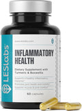 LES Labs Inflammatory Health – Joint Support Muscle Function &amp Relaxation Mobility– Turmeric Boswellia Quercetin Ginger &amp CoQ10 – Non-GMO Supplement – 60 Capsules