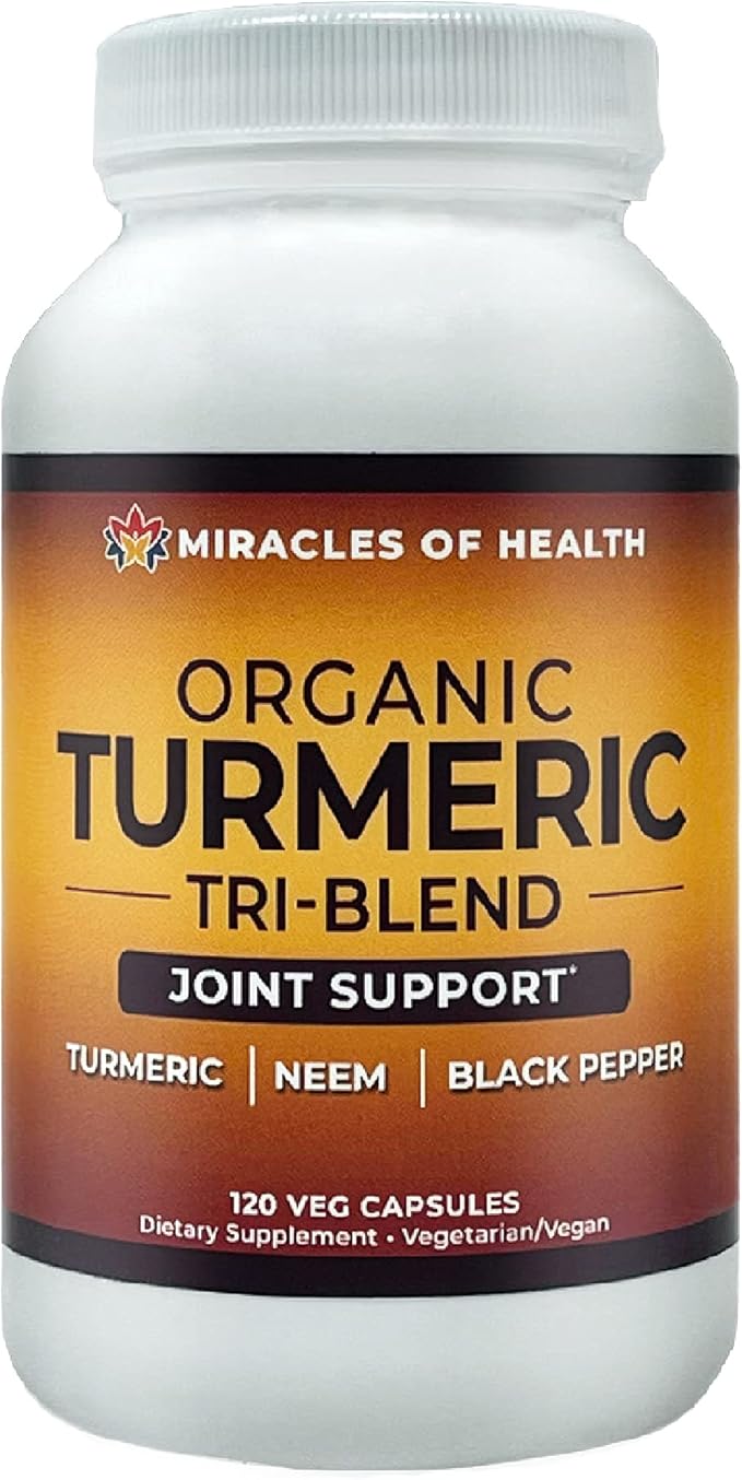 Turmeric Tri-Blend – Daily Health Boost Immune Defense and Joint Support | All-Natural Herbal Supplement| 120 Veg Capsules with Organic Neem Black Pepper and Turmeric