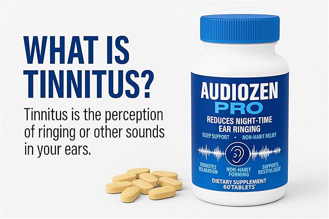 Audio-Zen Pro – Dietary Supplement 180 Tablets | Night-Time Ear Ringing Support | Non-Habit Formula | Natural Blend for Ear Comfort &amp Relaxation | Daily Wellness Support 3 Bottles