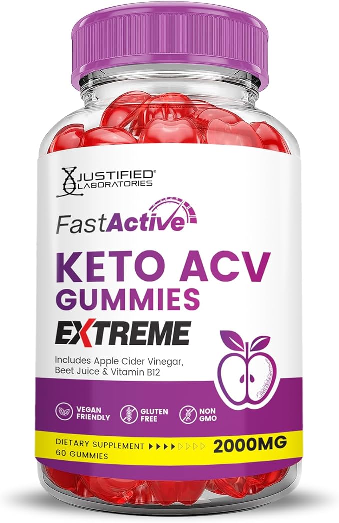 (3 Pack) Fast Active Keto ACV Gummies Extreme 2000MG Fastactive Keto Gummies Apple Cider Vinegar Formulated with Pomegranate Beet Juice Powder B12 Vegan Non GMO 180 Gummys