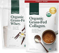 Natural Force Grass Fed Organic Whey Protein Powder Vanilla Flavor 16 oz Organic Clean Collagen Peptides Powder Unflavored 32oz