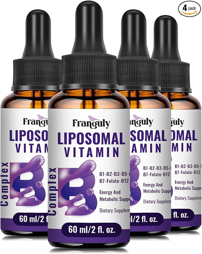 Liposomal Vitamin B Complex Liquid Sublingual B Complex Vitamins Supplement for Women Men Improved Absorption Methylated B12B1 B2 B3 B5 B6FolateBiotin for Energy And Immune Support-8.0 oz