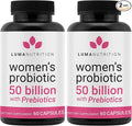 Luma Nutrition Probiotics for Women with Prebiotics - 50 Billion CFU - Formulated for Digestive Immune &amp Feminine Support - 60 Capsules (Pack of 2)