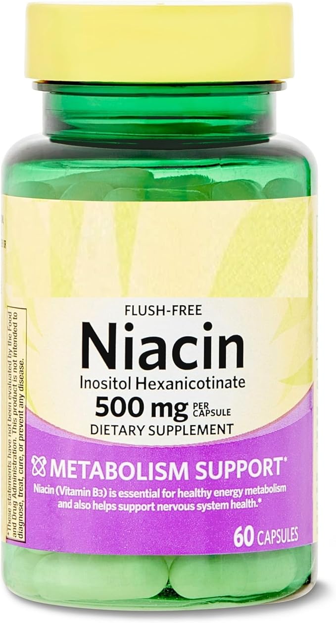 SEDLAV Niacin Inositol Hexanicotinate Metabolism Support Dietary Supplement Capsules 500 mg 60 Count Sticker