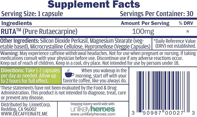 Daily De-Caffeinate: Advanced Caffeine Eliminator Supplement – Natural Acting Non-Addictive Formula that Supports Relaxation and Deep Restful Sleep