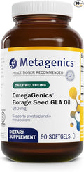 Metagenics OmegaGenics Borage Seed GLA Oil 240 mg - Gamma-Linolenic Acid (GLA) Supplement - Supports Cellular Skin &amp Heart Health* - with Vitamin E - High Potency Non-GMO Gluten-Free - 90 Softg