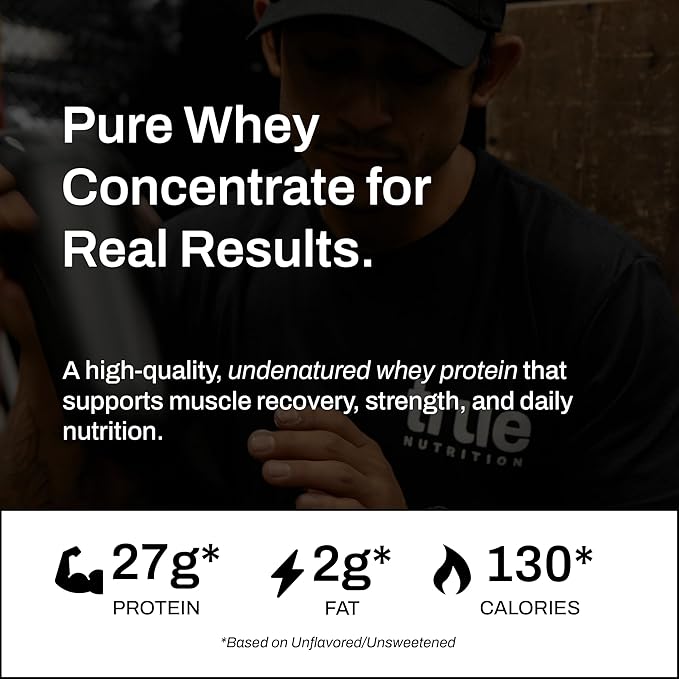 True Nutrition Whey Protein Concentrate Powder - 24g Complete Whey Protein per Serving - High Leucine Full Amino Acid Profile - Gluten Free Soy Free Vegetarian - French Vanilla - 2lb