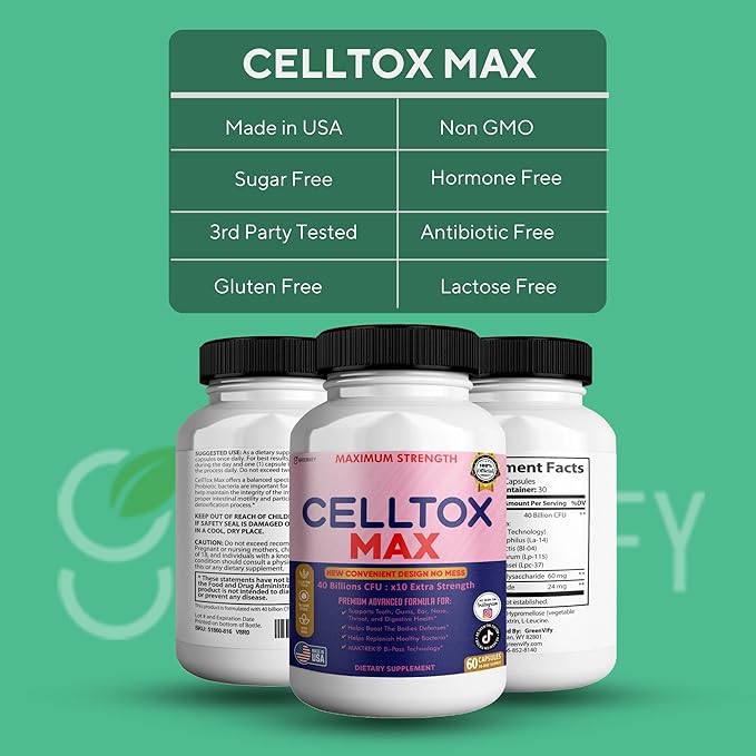 CellTox Max Probiotic Supplement Maximum Strength 40 Billion CFU 60 Capsules 30-Day Supply (1)