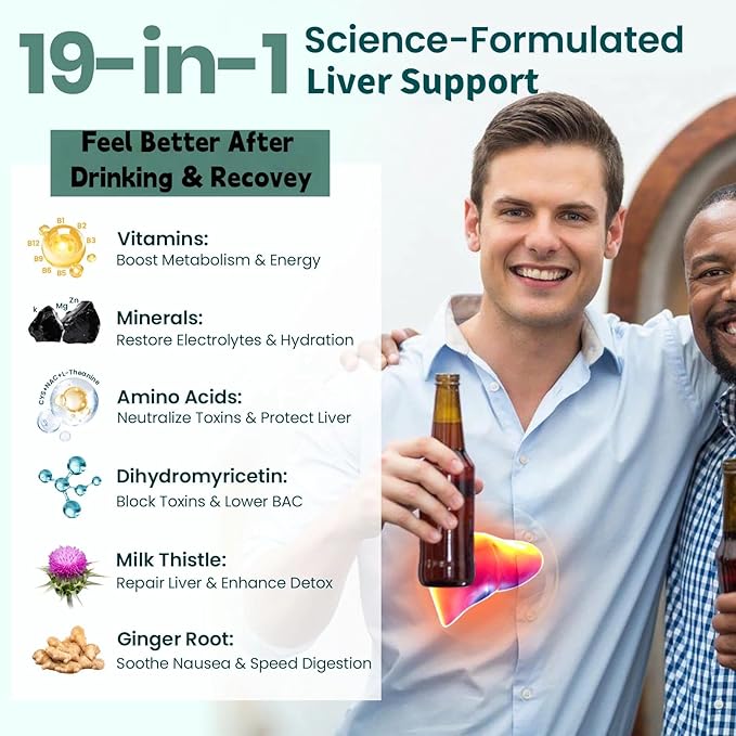 Zaigon Liposomal DHM Supplements 1000mg dihydromyricetin with l-cysteine Milk Thistle Electrolytes Ginger NAC L-Theanine &amp Vitamin B for Recovery After Drinking &amp Liver Support 120 Caps