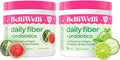 Belli Welli Daily Fiber Supplement Bundle - Cucumber Lime Mint &amp Watermelon - with Collagen Probiotics &amp Electrolytes - Refreshing Wellness Flavors 32 Total Servings