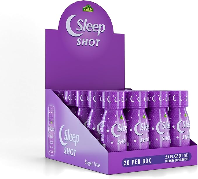 ALFA VITAMINS Sleep Shot Contains 10 MG of Melatonin Vitamin B6 L-Theanine for Healthy Sleep &amp Night time Routine- 2.4oz Shot Bottle - 80 Pack