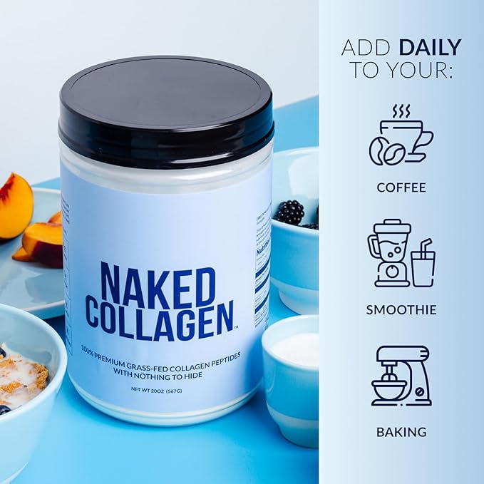 NAKED Vanilla Whey Isolate Protein Powder (24 Servings) Collagen Peptides Protein Powder 20oz (60 Servings) – Grass-Fed Pasture-Raised Non-GMO Gluten Free Keto Paleo Friendly