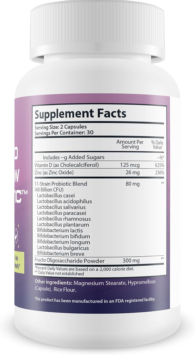 KETO FLOW PROBIOTIC - Premium Probiotics &amp Prebiotics - Keto Friendly Probiotic Formula - 40 Billion CFU - Promote Healthy Gut Biome - Immune Support &amp Digestive Support - Aid Energy &amp Blo