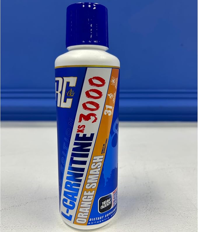 Ronnie Coleman Signature Series L-Carnitine XS 3000 Liquid Amino Acids Metabolism and Lean Muscle Strength Support Stimulant Free Sugar Free Zero Carbs Orange Smash 16 Oz