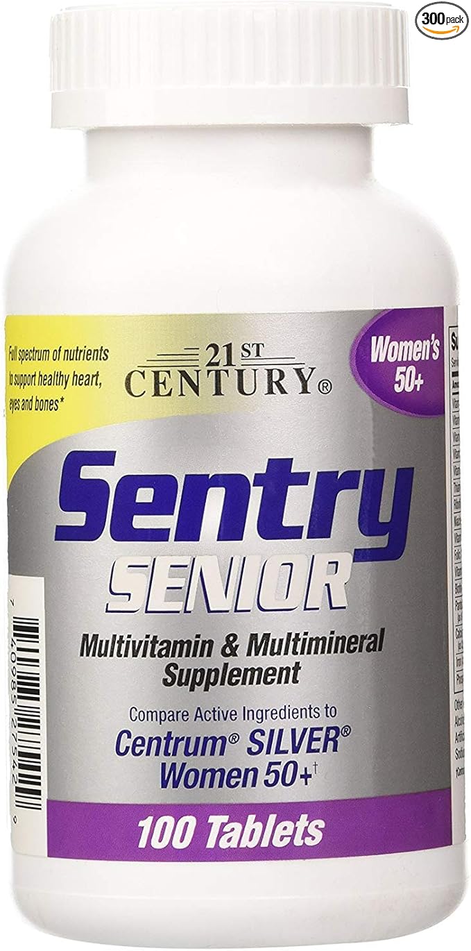 21st Century Sentry Senior Women 50+ Multivitamin &amp Multimineral Supplement 100 Tablets (Pack of 3)