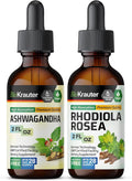 BIO KRAUTER Ashwagandha Tincture 2 Fl. Oz. &amp Rhodiola Rosea Tincture 2 Fl. Oz.