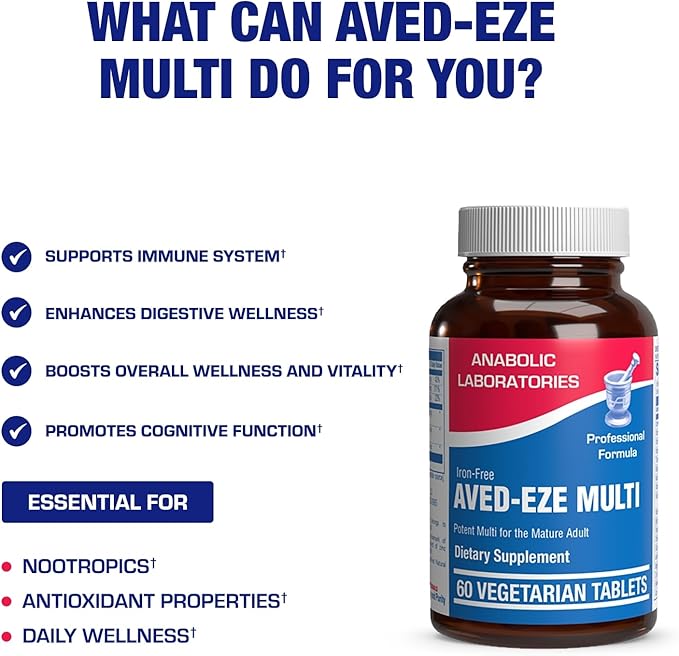 Iron Free Multivitamin for Women 50 and Over - Gentle Easy to Digest Over 50 Multivitamin for Men &amp Women with 30 Nutrients for Comprehensive Wellness &amp Immune Support - Made in The US - 30 Se