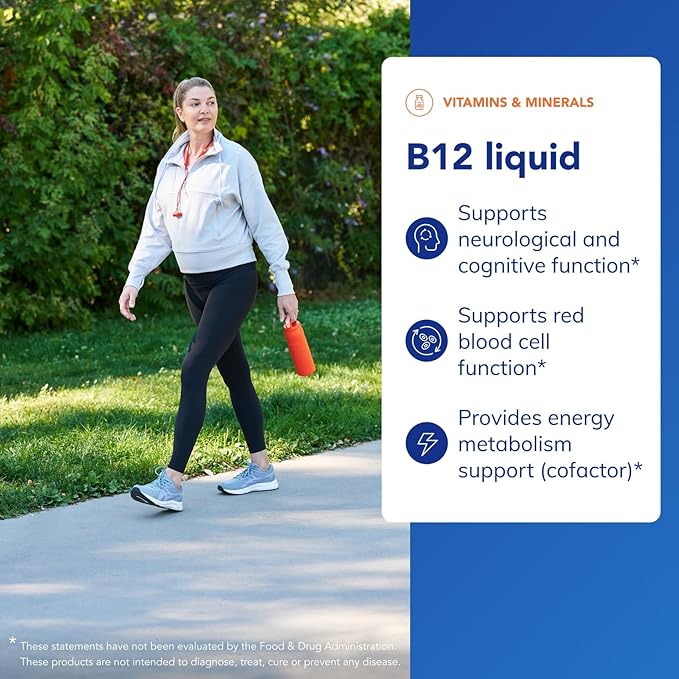 Pure Encapsulations B12 Liquid | 1000 mcg Vitamin B12 (Methylcobalamin) Supplement to Support Nerves Immune Health Energy and Cognitive Function* | 1 fl. oz.