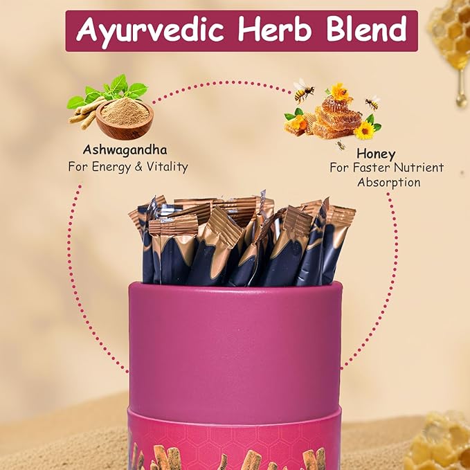 Premium KSM-66 Ashwagandha Honey Sticks – 30 Natural Himalayan Honey Sticks with 400 mg Ashwagandha Extract Promotes Relaxation &amp Calm Focus Non-GMO Daily Adaptogen Wellness