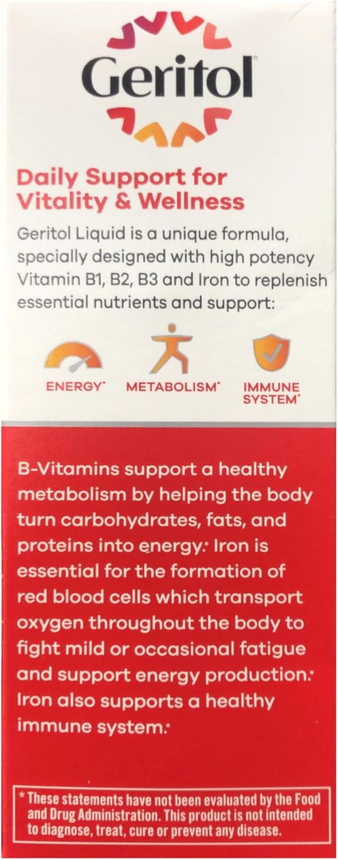 Geritol Liquid Energy Support B-Vitamins12 Fl Oz (Pack of 2)