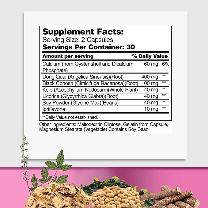 Menopause Support for Hot Flashes and Hormone Balance Plus Magnesium for Better Sleep and Muscle Function