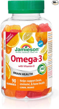 Jamieson Omega-3 Gummies Family Friendly Assorted Fruit Flavours 90 Count