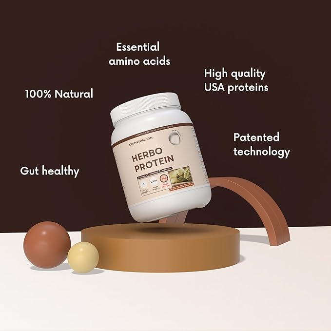 Herbo Protein 100% Whey Protein Isolate Naturally Hydrolized. 24g of Protein 2g of Sugar Low Carb Gluten Free 2 Pound 30 Servings Vanilla - Cinnamon - Cardamom Protein Powder
