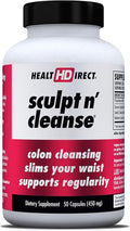 HEALTH DIRECT Sculpt n' Cleanse - Herbal Colon Cleanse for Digestive Health &amp Regularity - Natural Detox &amp Gut Flush Supplement - 50 Veggie Capsules