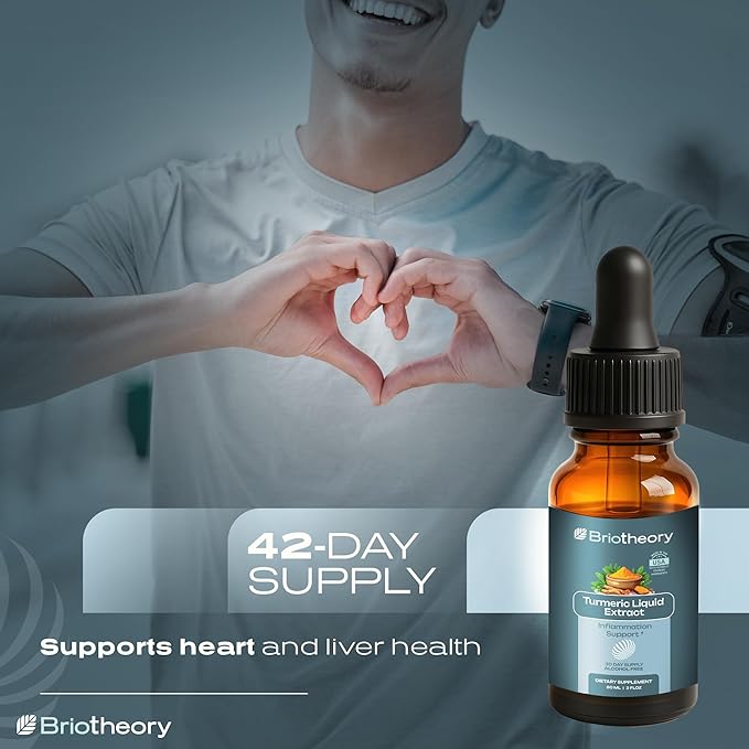 Turmeric Root Extract Tincture Liquid Drops – Herbal Supplement for Joint &amp Muscle Support Antioxidant &amp Anti-Inflammatory Alcohol-Free Vegan Non-GMO – 60 ml (30 Days Supply)