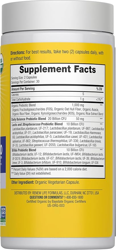 Renew Life Daily Balance Probiotic 60 CT