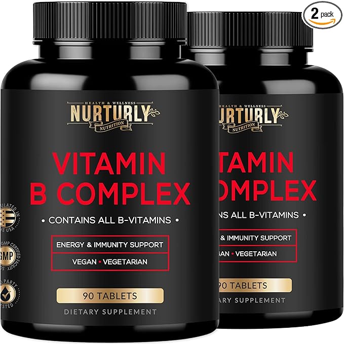 Vitamin B Complex - Contains All Essential B Vitamins - B1 B2 B3 B5 B6 B7 B9 B12 and Biotin - Super B Complex Vitamins for Energy Immunity Support - 180 Tablets