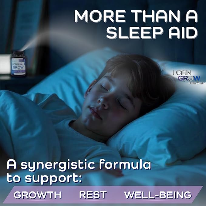 I Can Grow NightTime Kids Vitamins Multivitamin Sleep Aid | Magnesium for Kids with Magnesium Bisglycinate | Natural Calm &amp Recovery | magnesio complex | Vitaminas para Niños con Glicinato de Magn