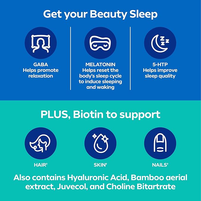 Dream Water Beauty Sleep Aid Drink Supplement Melatonin 5mg GABA 5-HTP Plus Biotin for Healthy Skin Hair and Nails 2.5 oz Liquid Sleep Shots Zen Tonic 24-Count