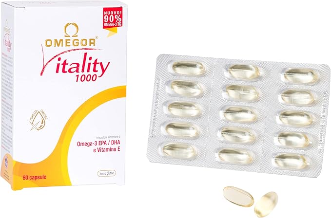 OMEGOR Omega 3 1000mg Fish Oil Capsules IFOS Certified Vitality 1000 DHA EPA Omega3 Supplement - No Fishy Aftertaste Non-GMO (90 Softgels)