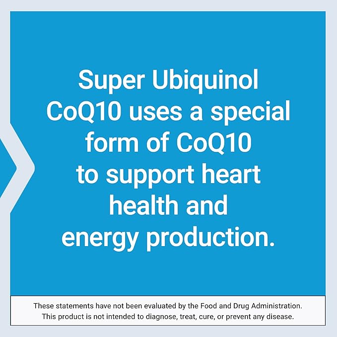 Life Extension Super Ubiquinol CoQ10 Heart Health Supplement Cell Energy oxidative Stress Defense Maximum Absorption 100 mg Non-GMO Gluten-Free 60 softgels